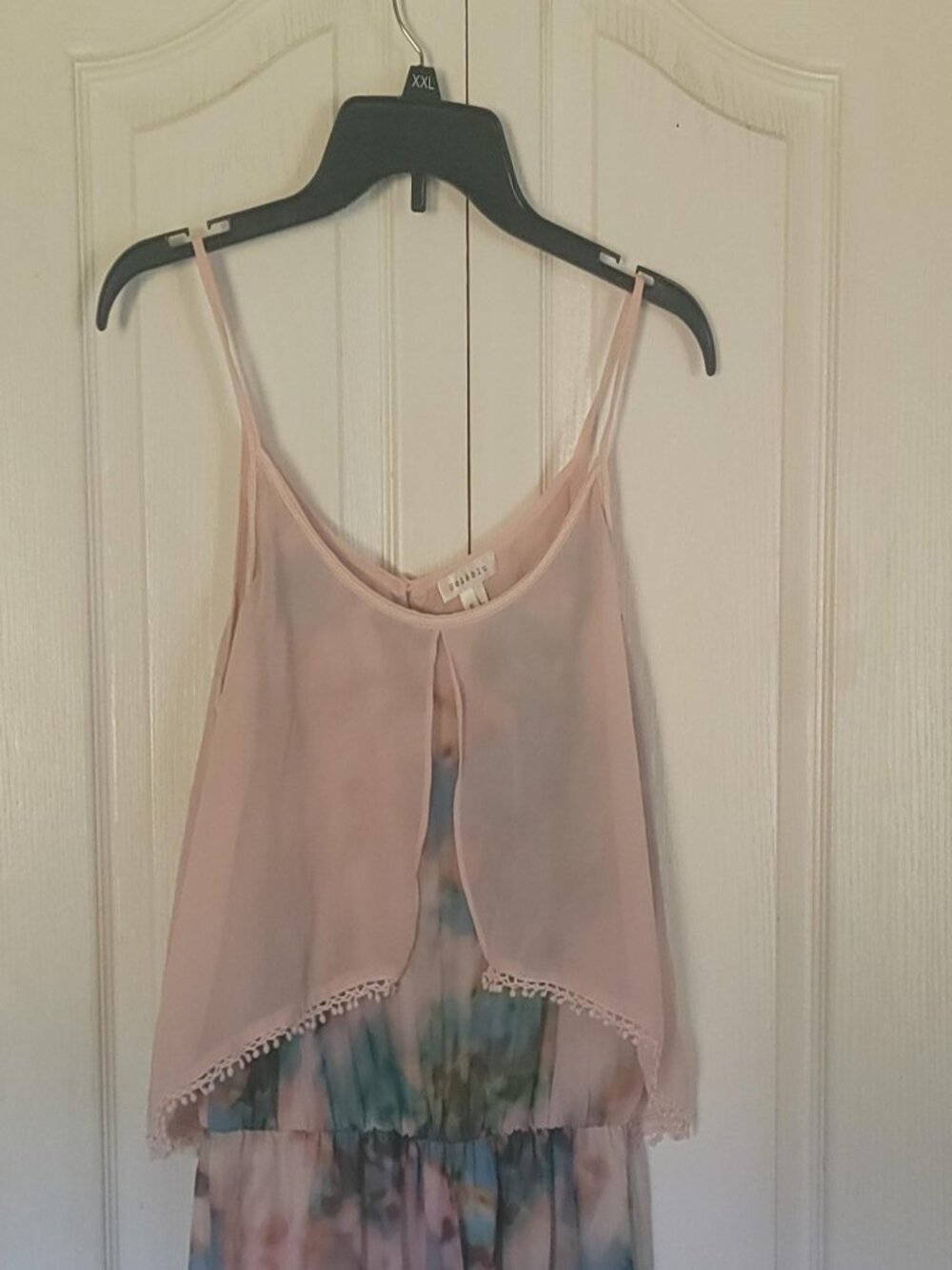 Soieblu Floral Chiffon Wide Leg Jumpsuit Size M Pink Sheer Palazzo